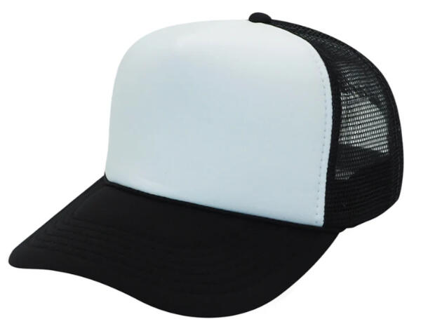 Black & White Custom - OTTO CAP - 5 Panel Mid Profile Mesh Back Trucker Hat